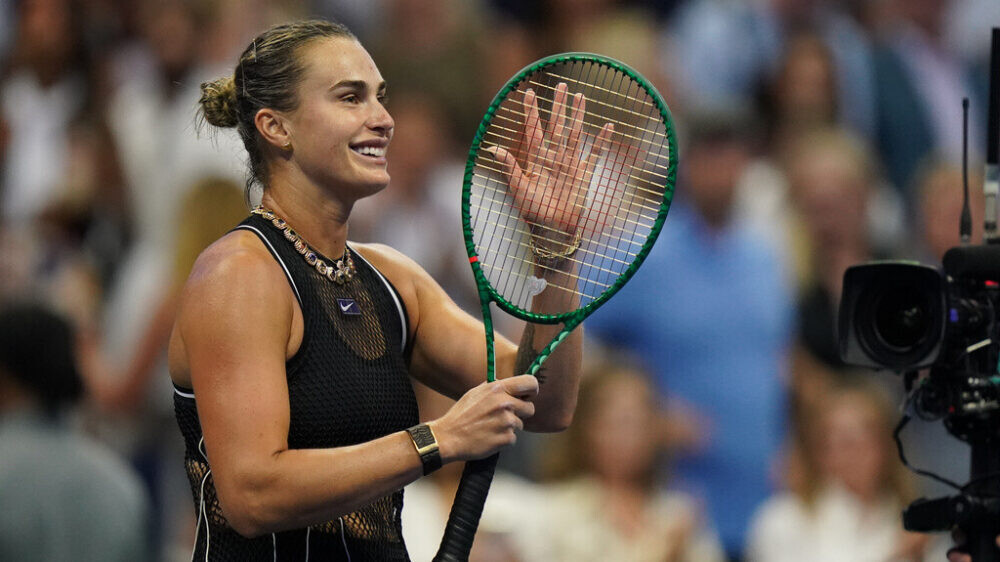 Tennis player Aryna Sabalenka made her catwalk debut in a